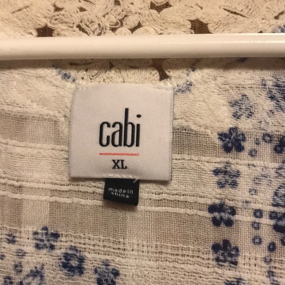 CAbi Women's Blue and White Paisley Top - Picture 2 of 3